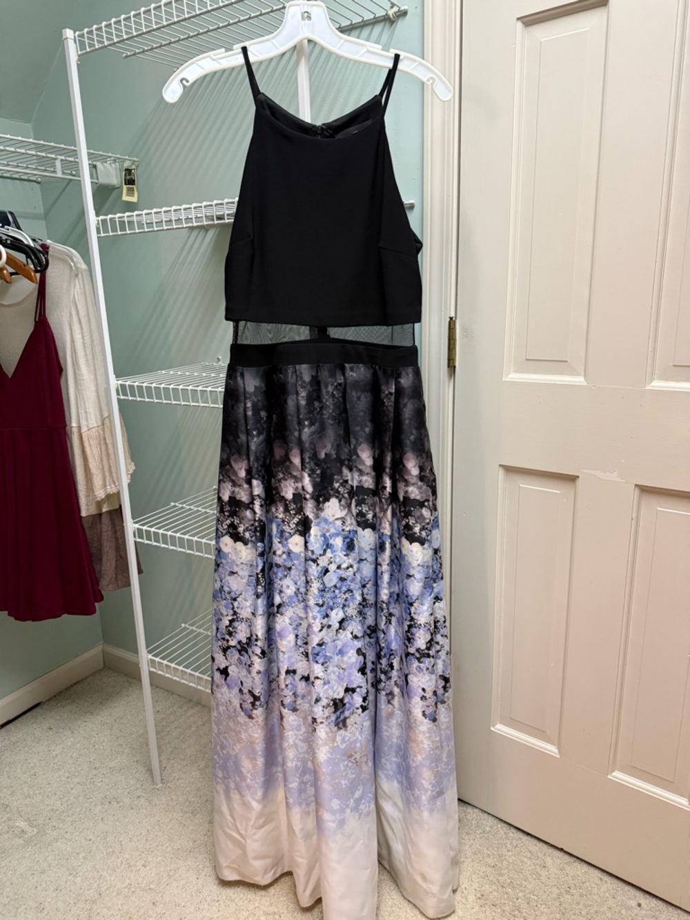 Betsy & Adam Black Floral Dress